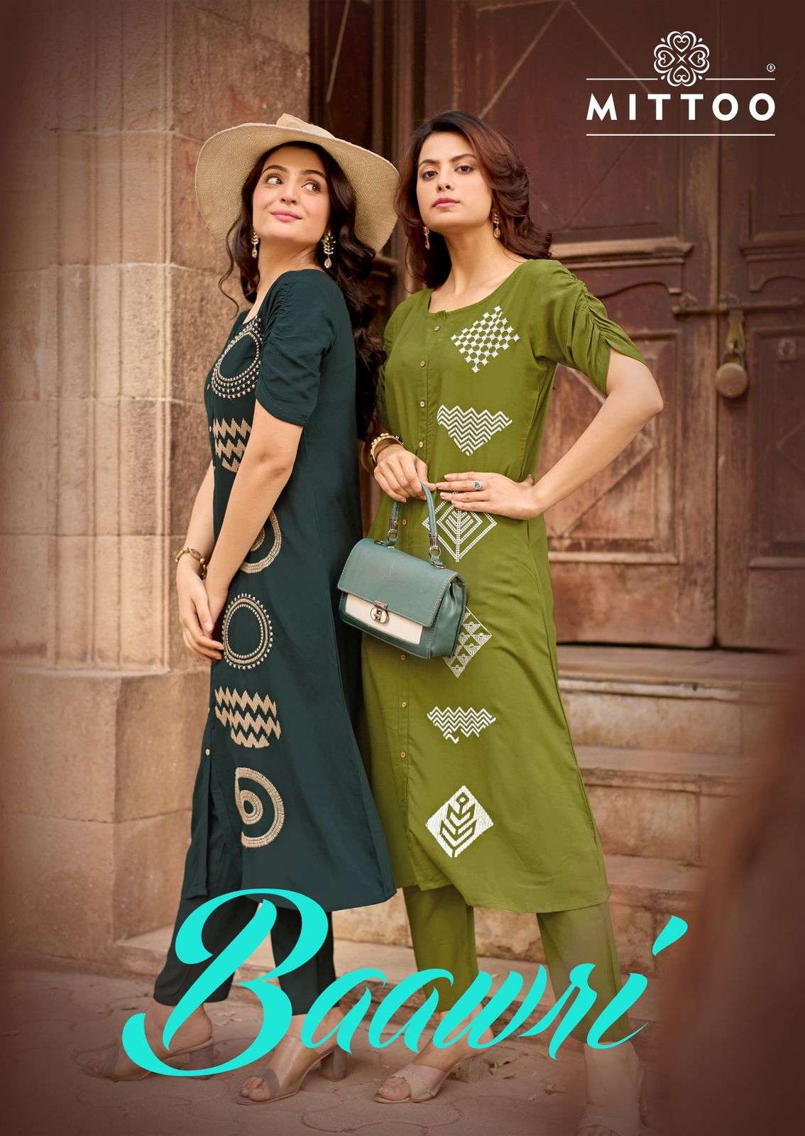 MITTOO BAAWRI RAYON COTTON DESIGNER LONG CORD SET NEW STYLIS...