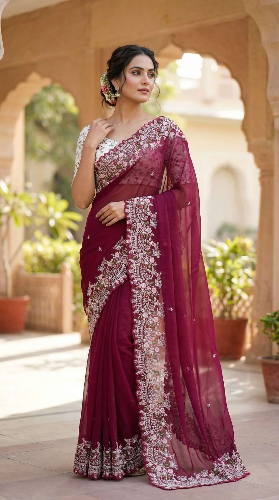  MORNI HEAVY MULTI SEQUENCE FANCY FABRIC EMBRODERY WORK WITH...