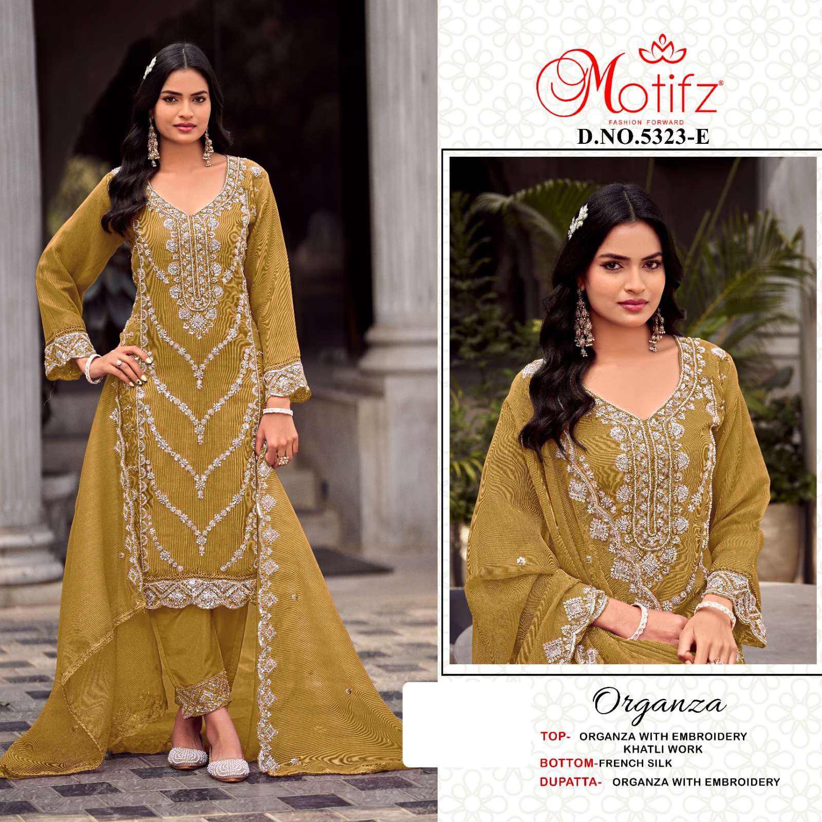 MOTIFZ 5323 ORGANZA MATERIAL HEAVY DESIGN SUIT FOR MARRIGE A...