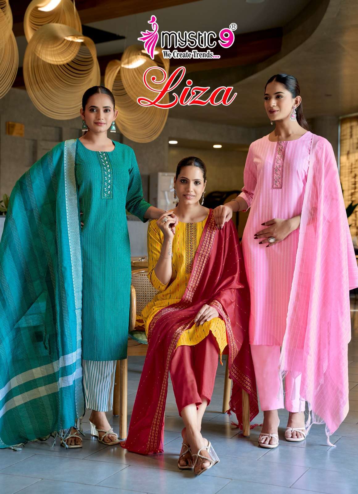 MYSTIC 9 LIZA VOL 4 COTTON HANDLOOM FABRIC STRAIGHT CUT CATA...