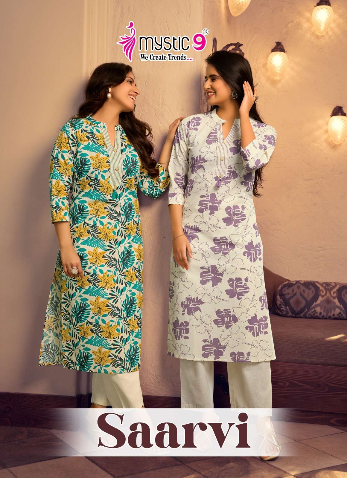 MYSTIC 9 SAARVI VOL 1 COTTON FLEX PRINT STRAIGHT CUT CO ORD ...