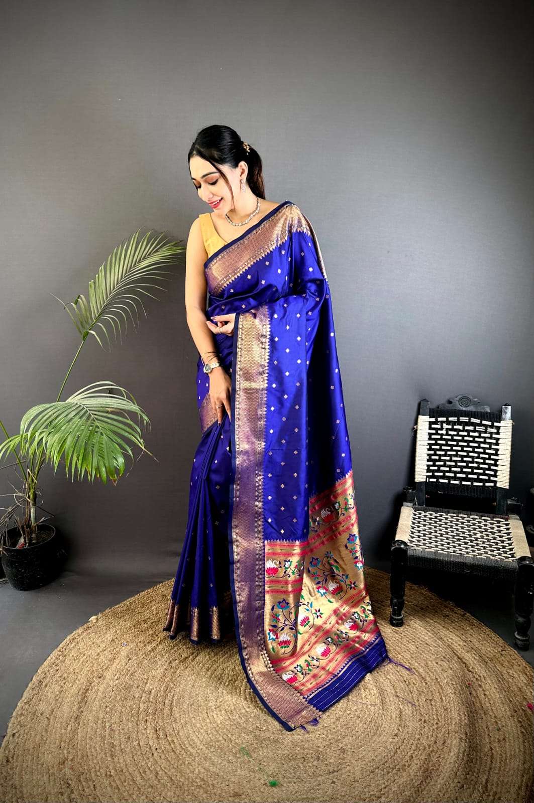 NEHA BANARASI SOFT LICHI SILK PAITHANI FABRIC PARTY WEAR AND...