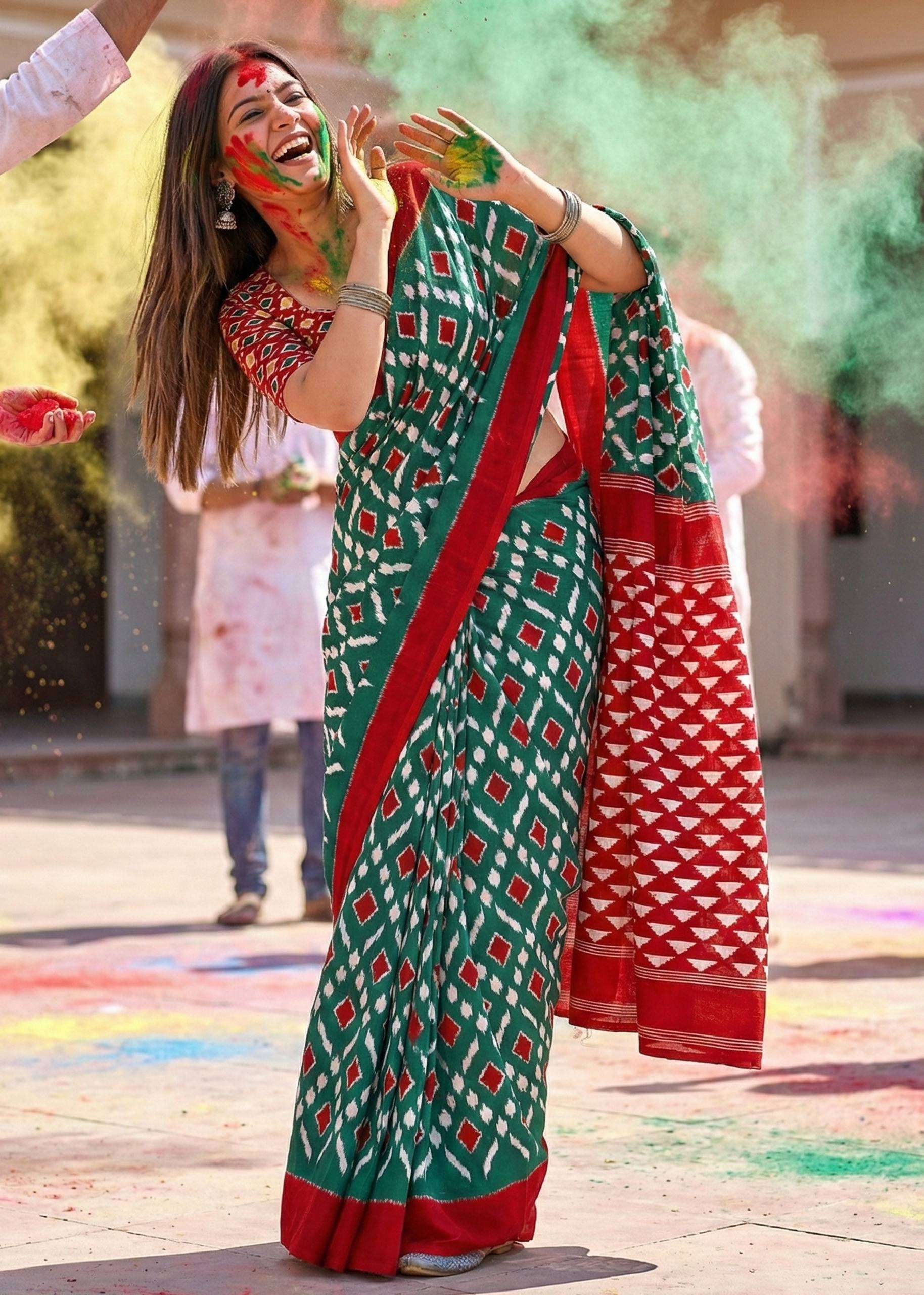 New Demanding Holi special Color Full Ikkat Print mulmul Cot...