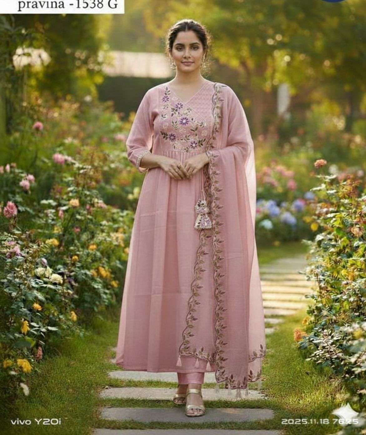 PRAVINA 1538 E NEW OUTFIT MUL CHANDERI WITH EMBROIDERY SALWA...