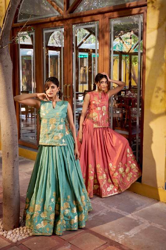 NIVRITI TRADITIONAL THREAD WORK DORI BLOUSE AND LEHENGA WEAR...