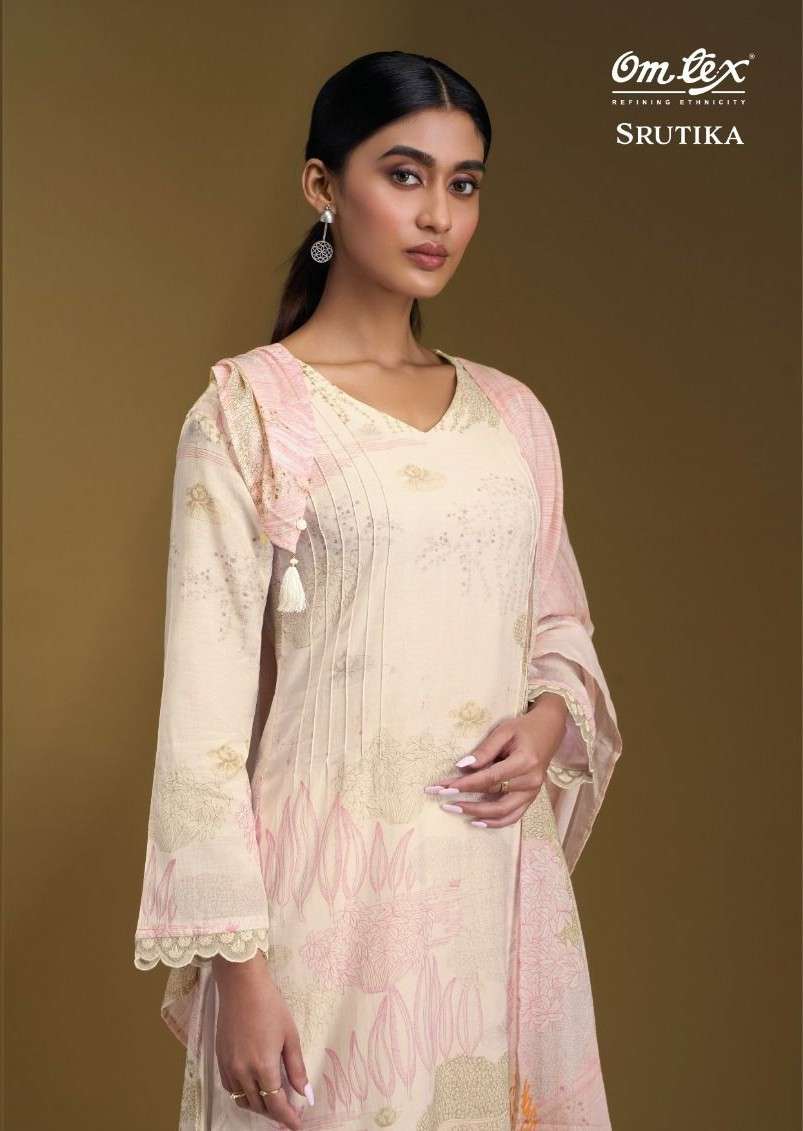 OMTEX SRUTIKA MAL CHANDERI SILK DIGITAL SALWAR SUIT TOP INDI...