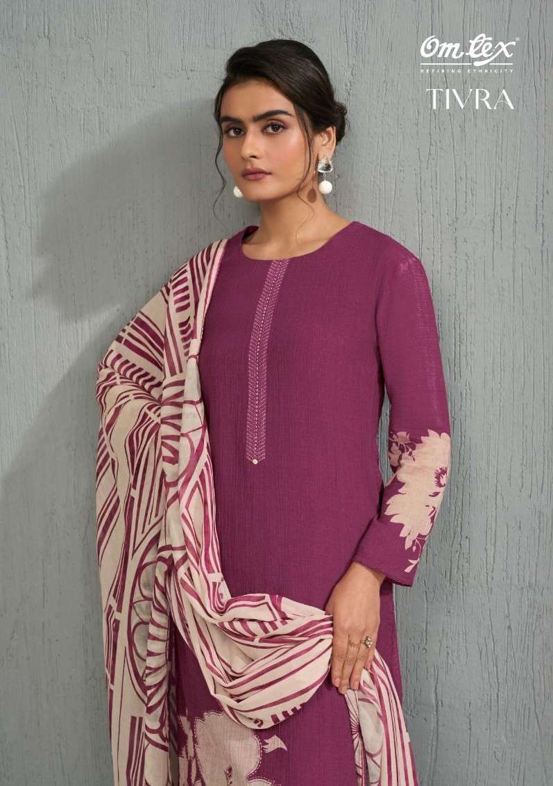OMTEX TIVRA BOUTIQUE SILK CHANDERI CRUSH DIGITAL PRINT 3 PIE...