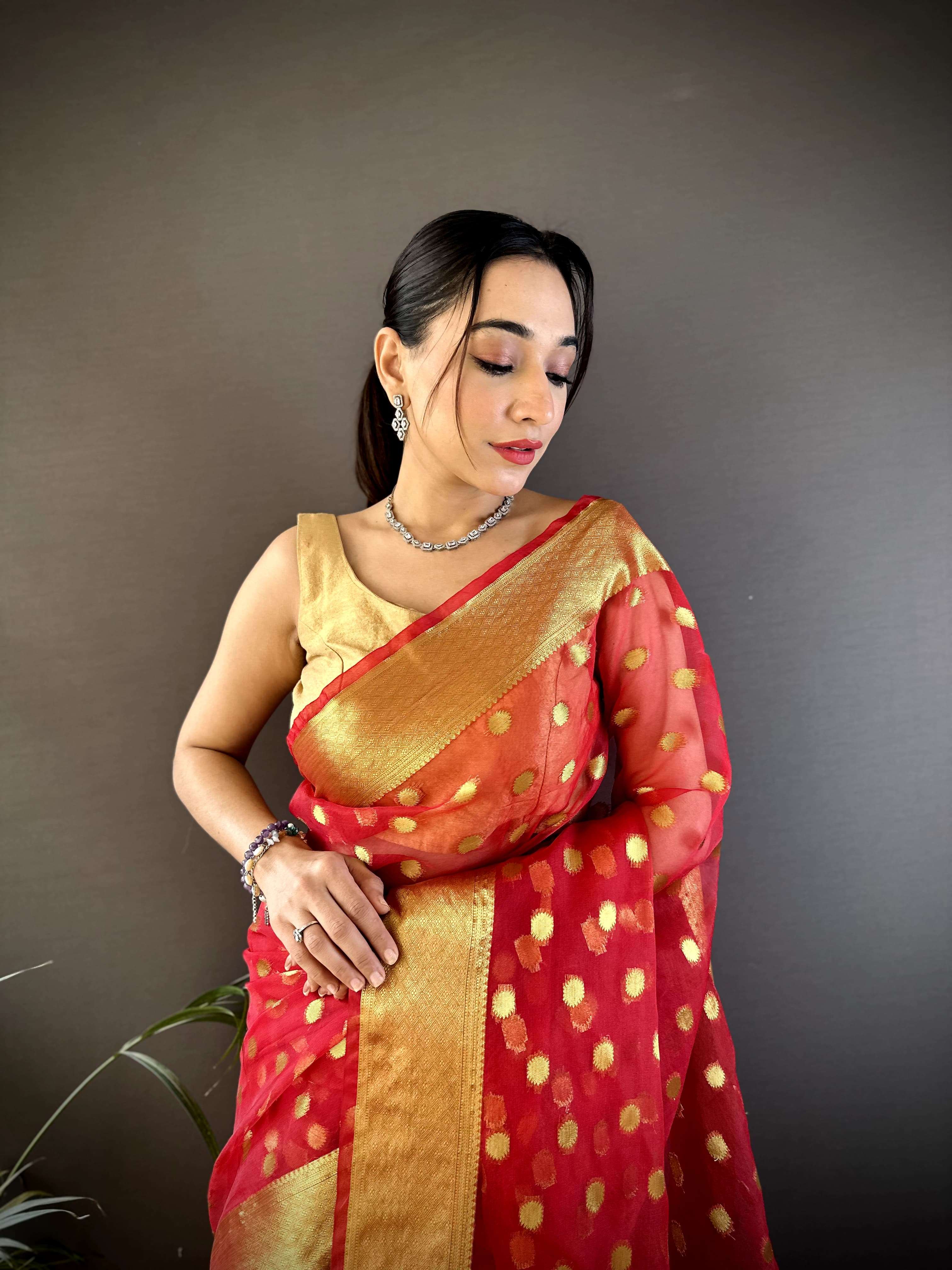 ORGENZA BUTTI PURE AND SOFT ORGENZA SILK FABRIC REGULAR WEAR...