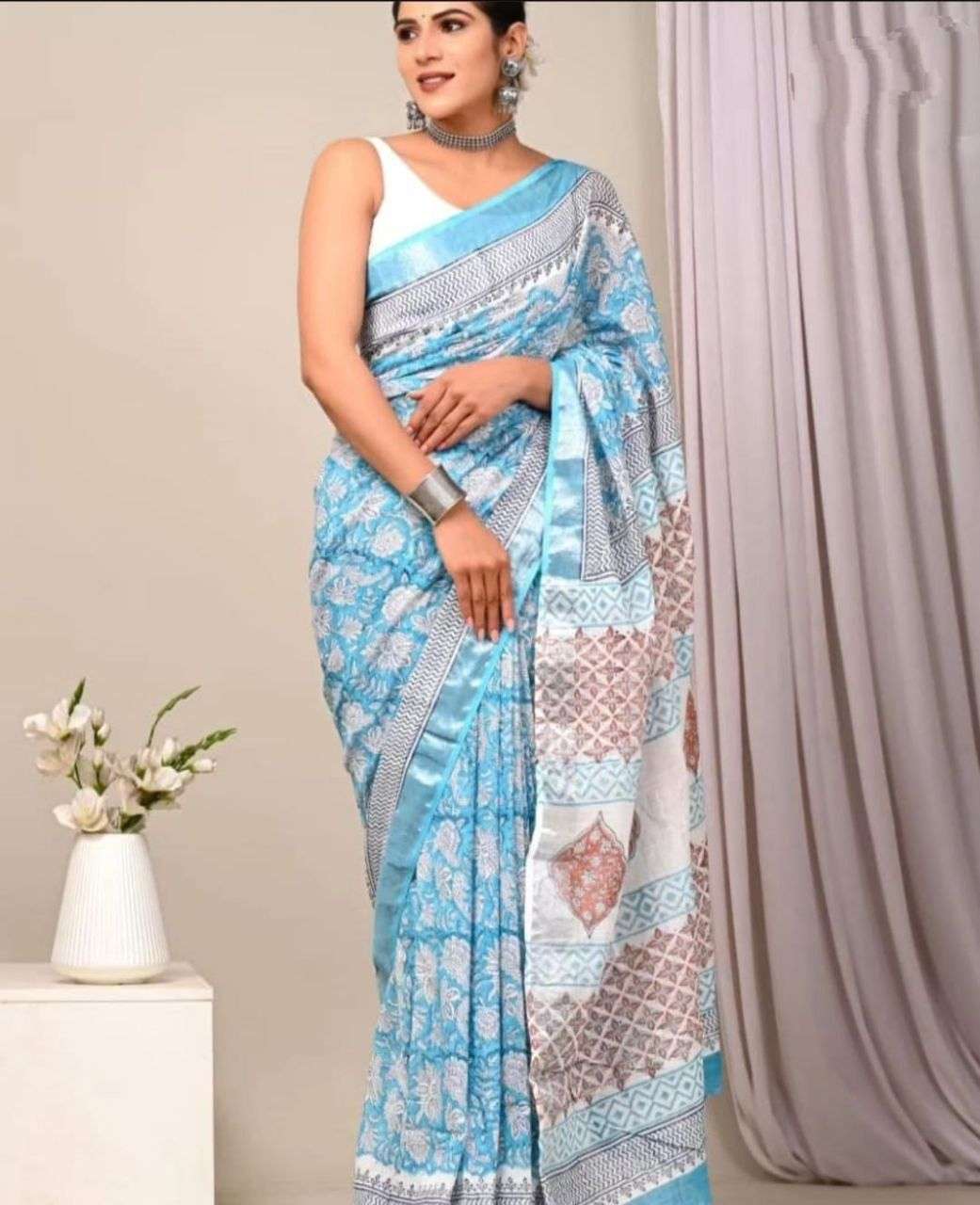 Original and pure soft Linen fabric with Extra latkan regula...
