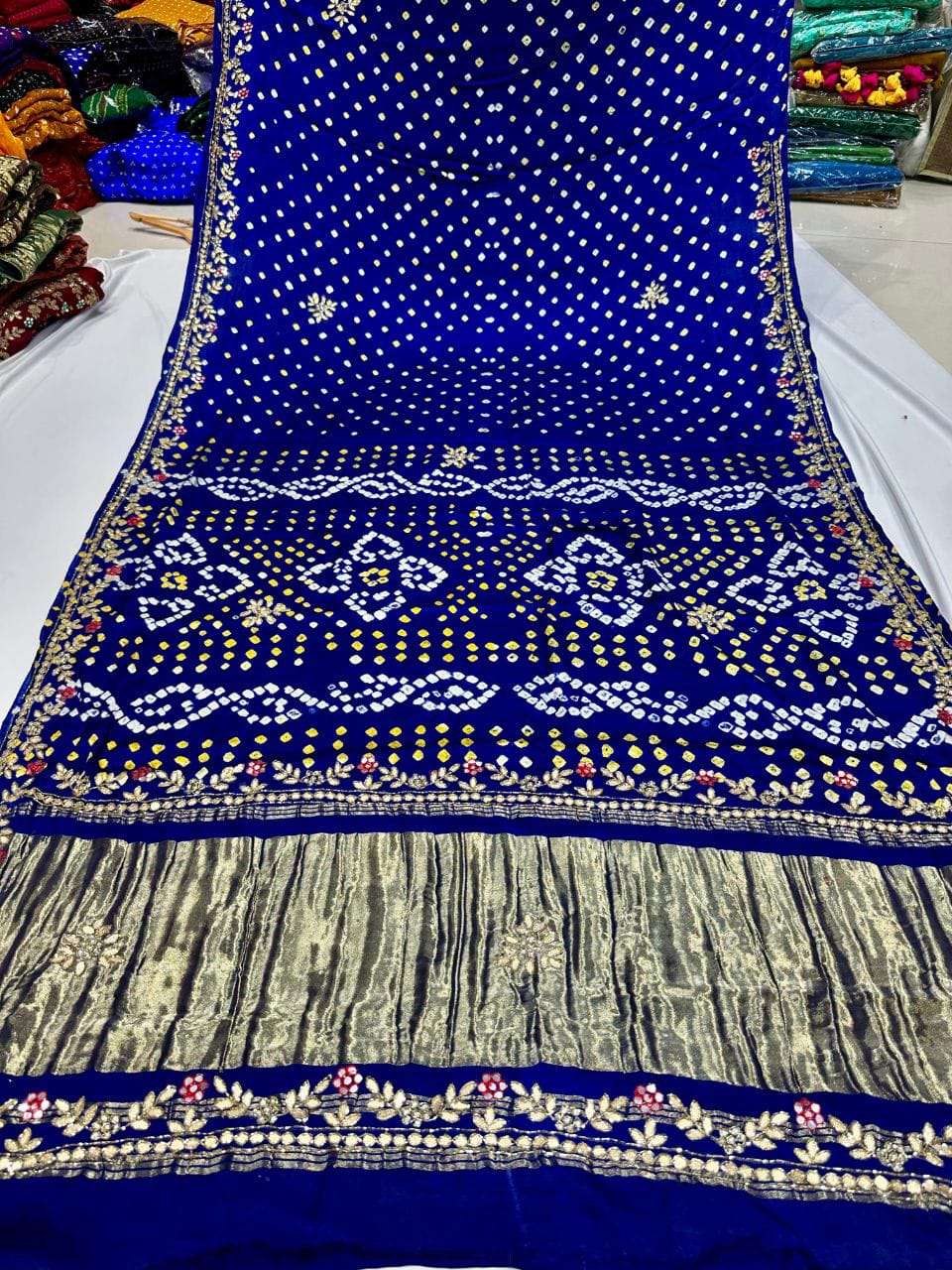 Original Bandhani With Gaji Silk fabric exquisite collection...