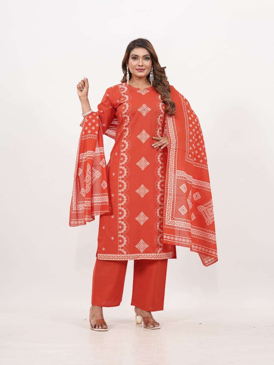 OSSM STYLE NO 102 SUMMER COLLECTION COTTON DISCHARGE PRINT O...