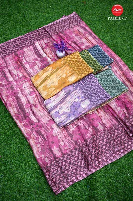 PALKHI FANCY FABRIC WITH MUILTI COLOR REGULAR WEAR SAREE DIS...