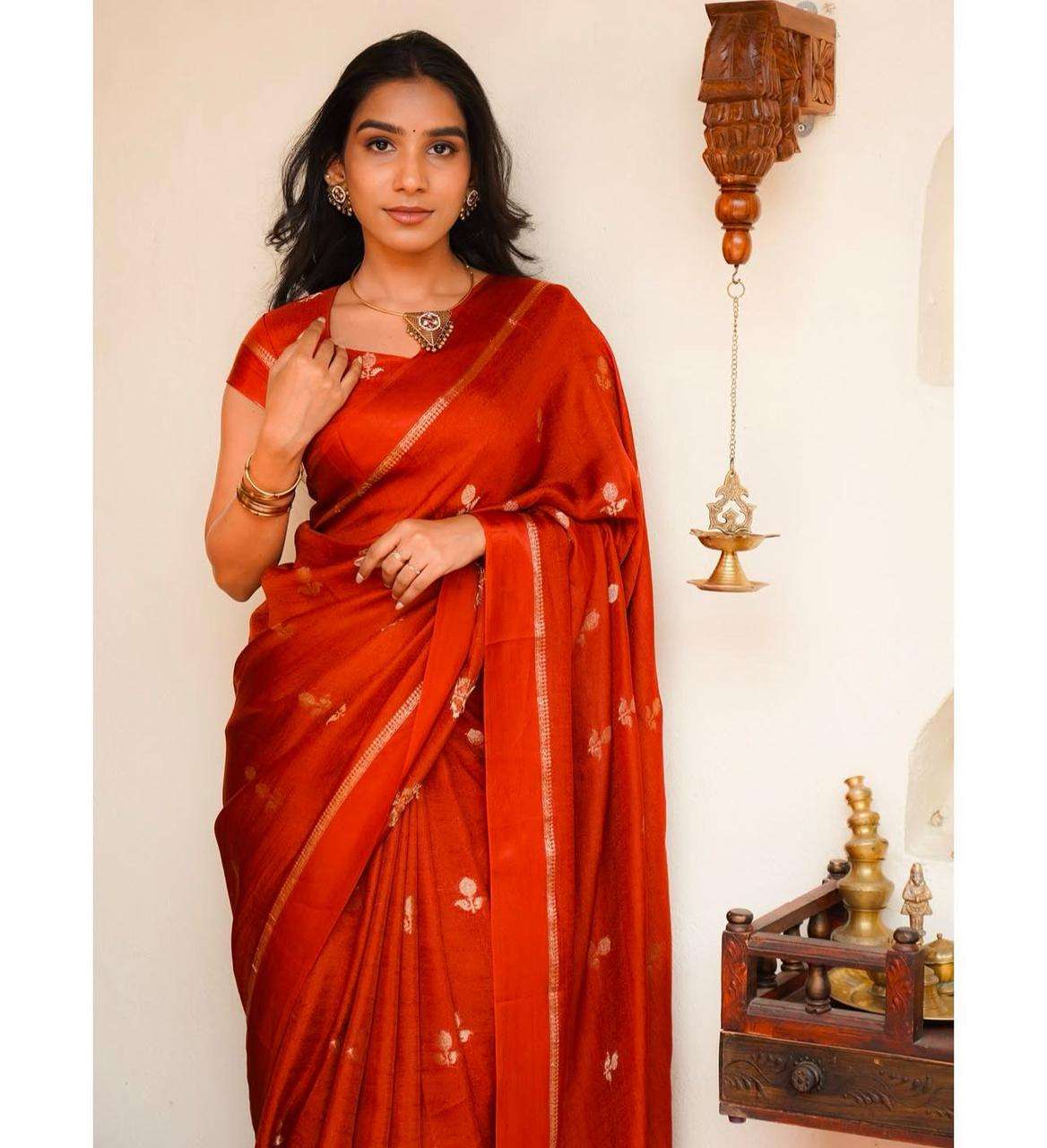 Partywear trending saree pure soft Viscose Khadi silk fabric...