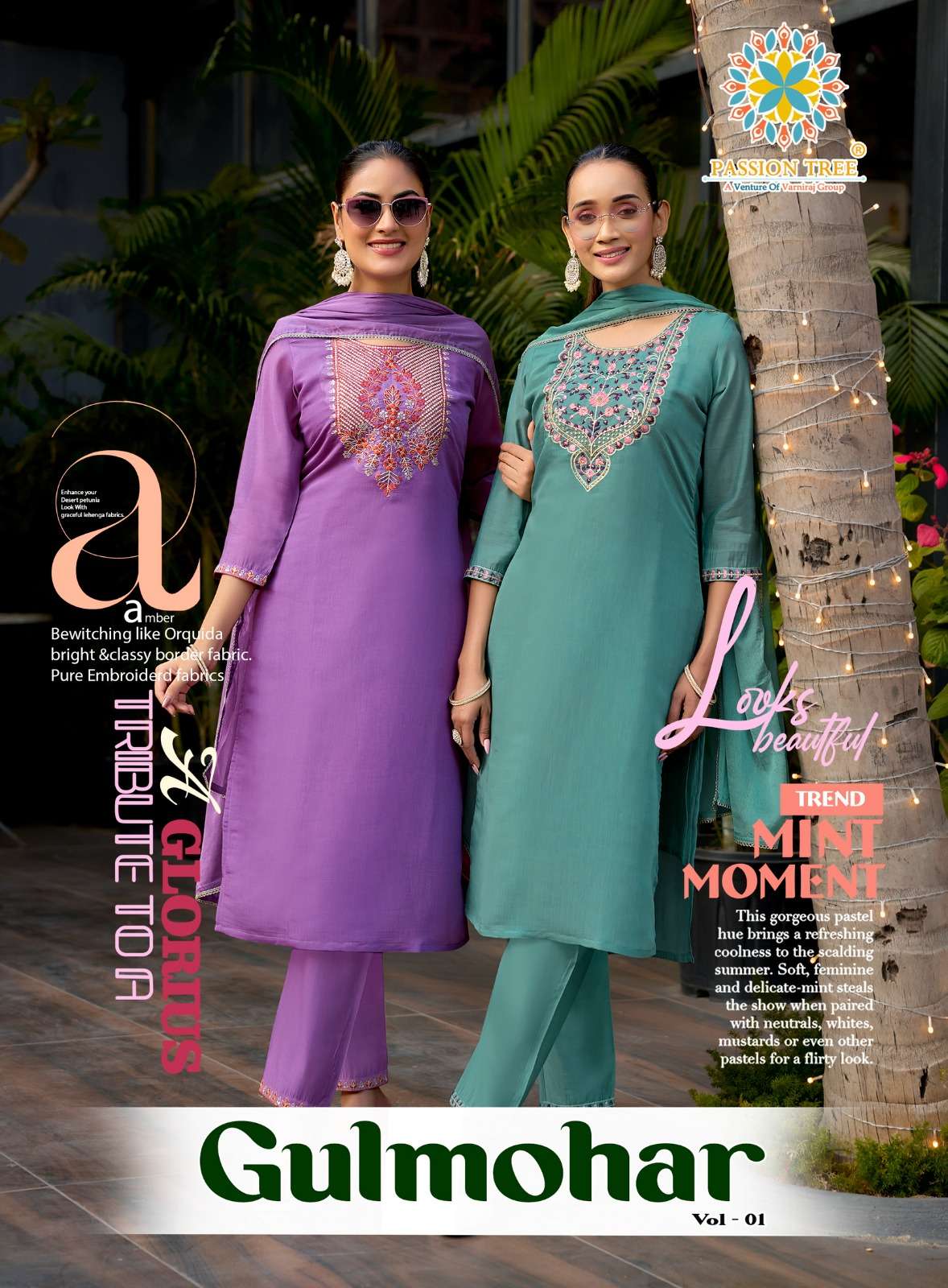 PASSION TREE GULMOHAR VOL 1 DESI FASHION STRAIGHT TOP WITH P...