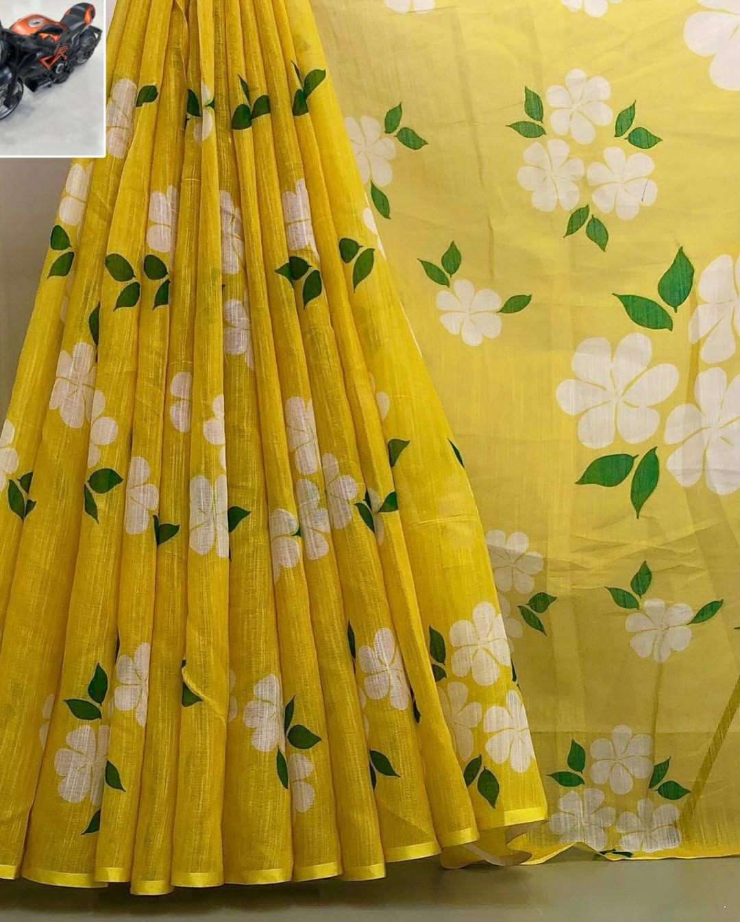 Patti and soft Pure Linen with floral Digital Print regular ...
