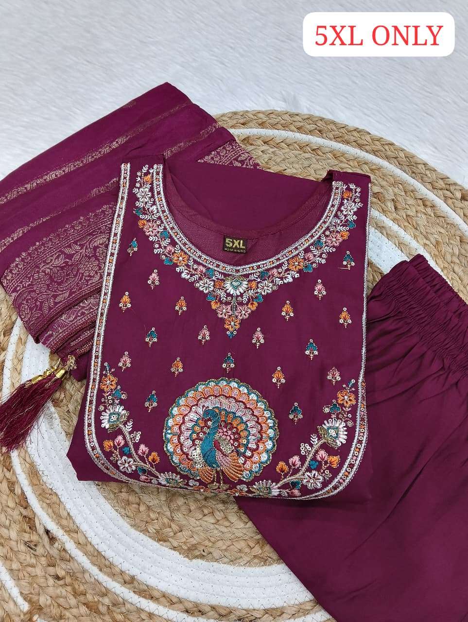 PEACOCK MULTI EMBROIDERY NECK AND SLEEVESS SALWAR SUIT STITC...