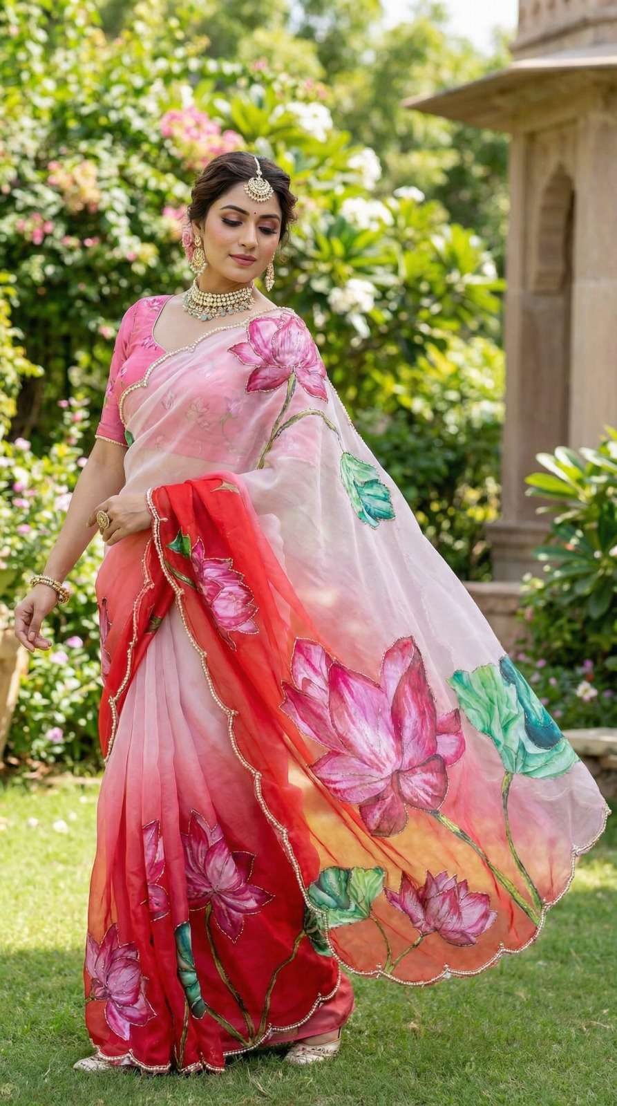  Pihu New Launching Designer Heavy and Fancy Soft Organza Fa...