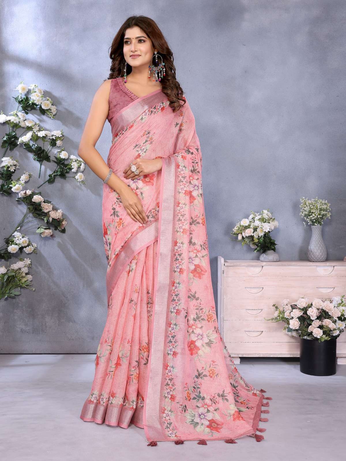 pink flower This charming Pink  adorned with elegant Floral ...