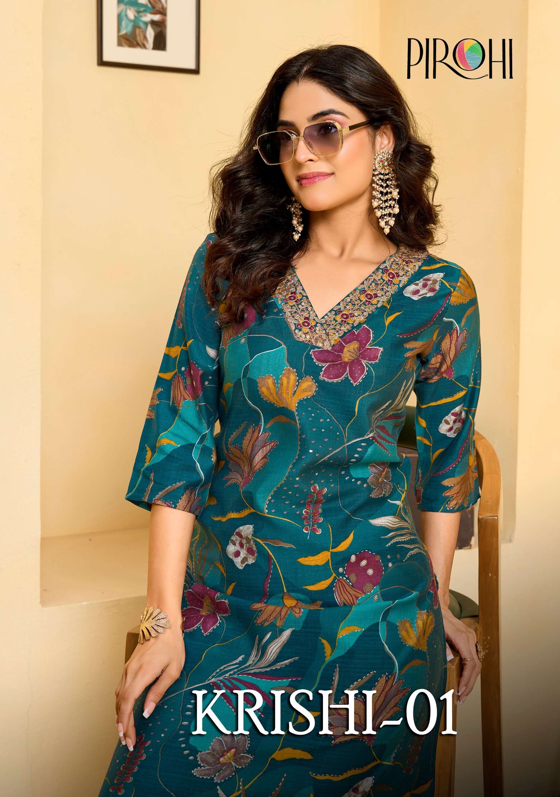 PIROHI KRISHI VISCOSE PRINT POCKET PANT CORD SET TREND OUTFI...
