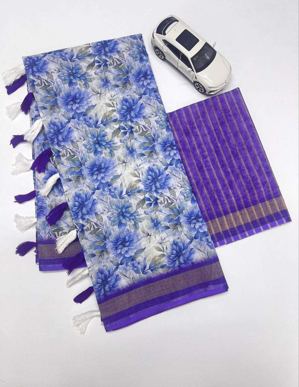 Plain Linen Digital Print With Fumka Latakan Regular wear sa...