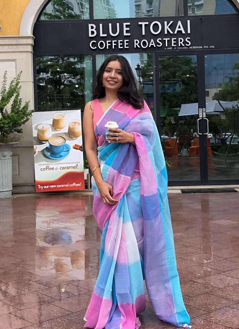  PLAIN LINEN MULTI COLOURING DIGITAL PRINT WITH BEAUTIFUL FU...