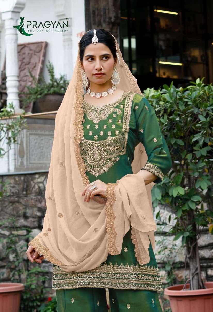 PRAGYAN GULZAR VOL 1 EID FANCY STREGHT CUT TOP PLAZZO & DUPA...