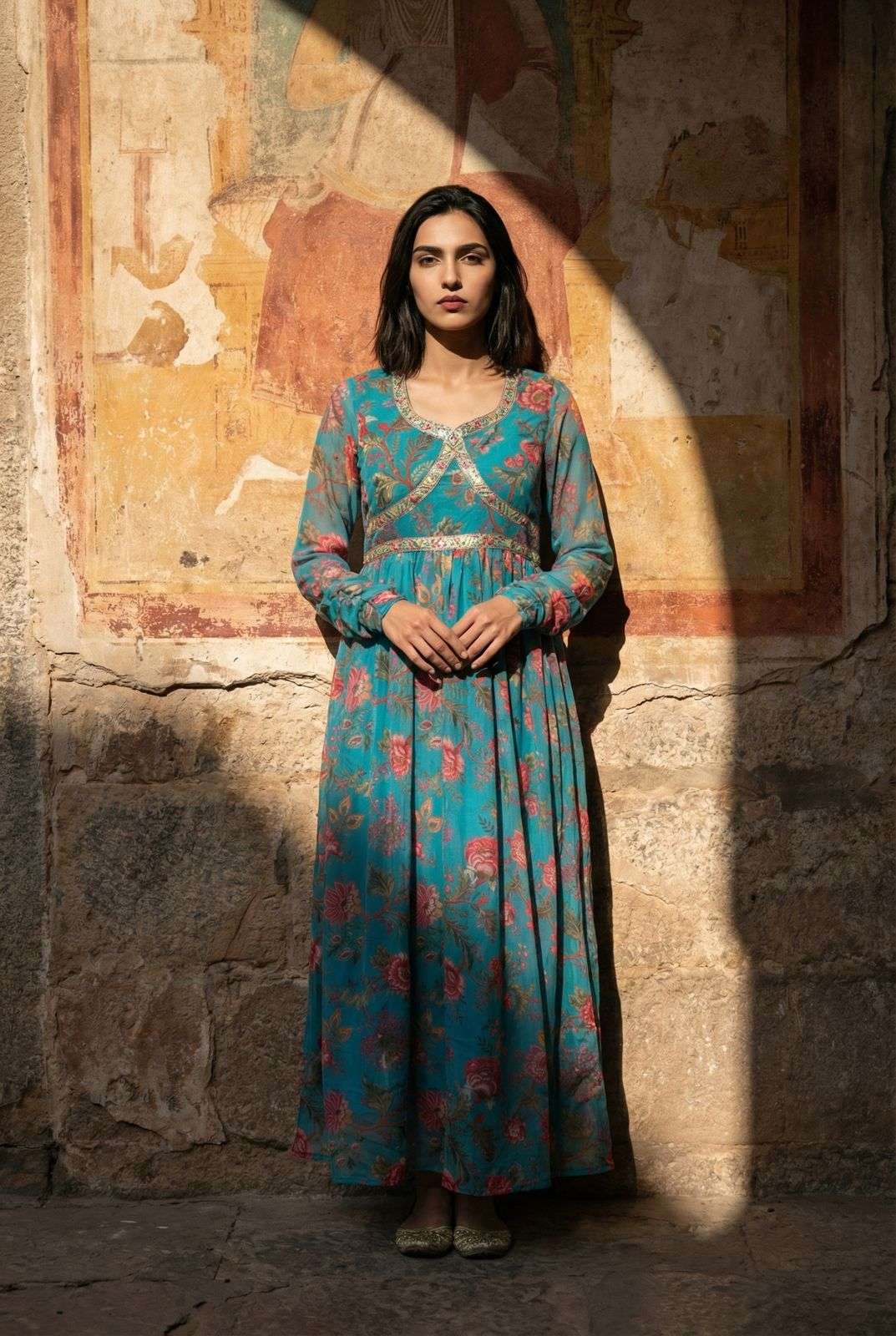PREMIUM EMBROIDERY OUTFIT LOG KURTI FOR RICH LOOK GIRL EXPOR...
