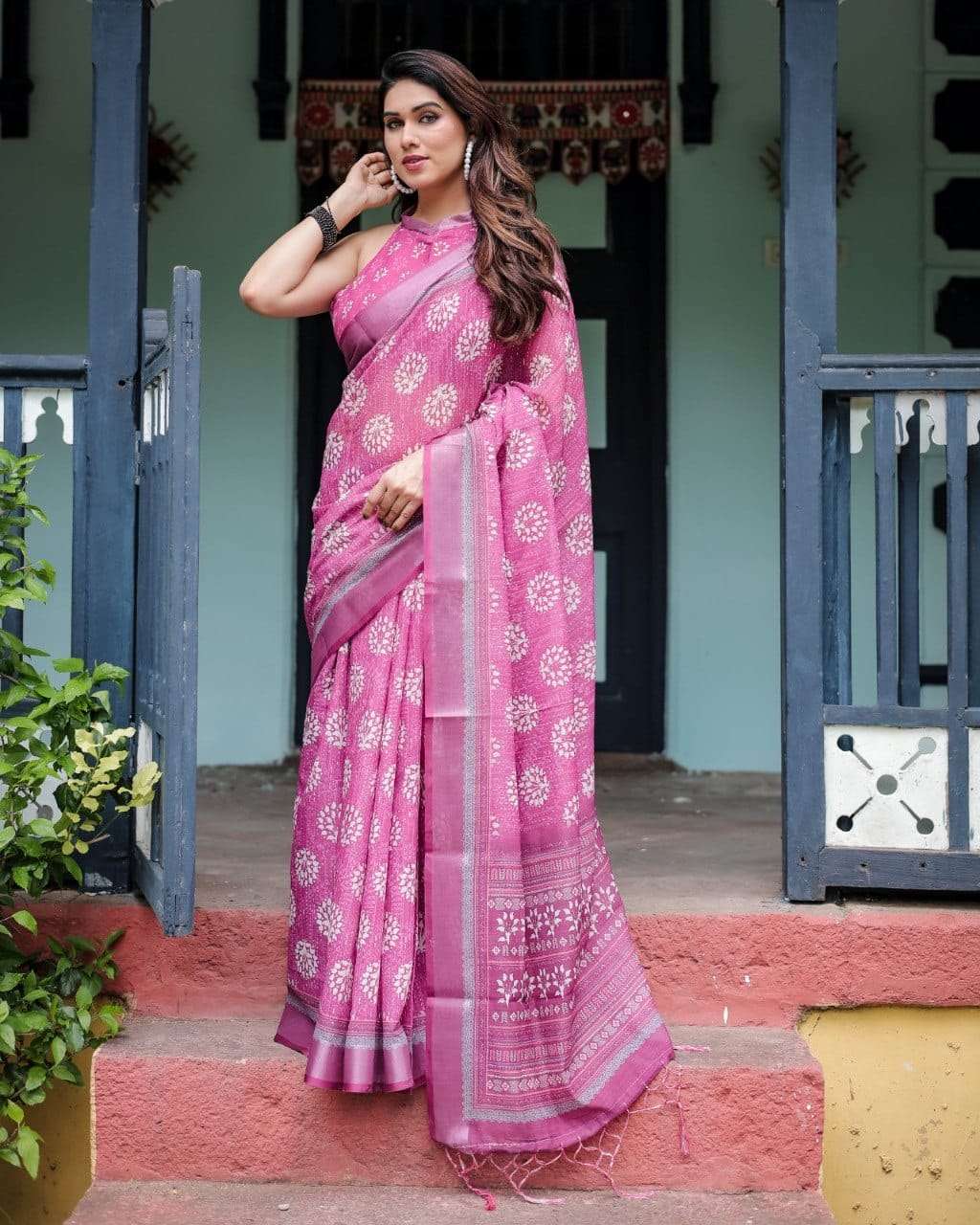  Premium Lilen Cotton with fine Digital Print fabric regular...