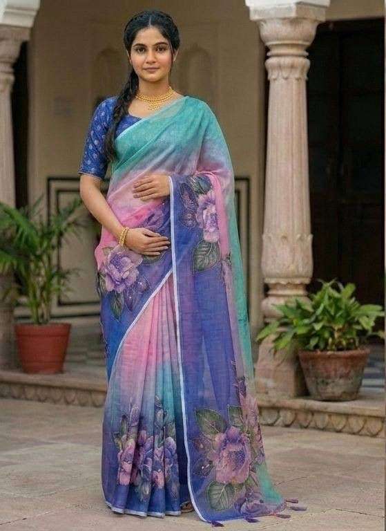 pure and soft linen fabric With Beautiful Art Work Extra lat...