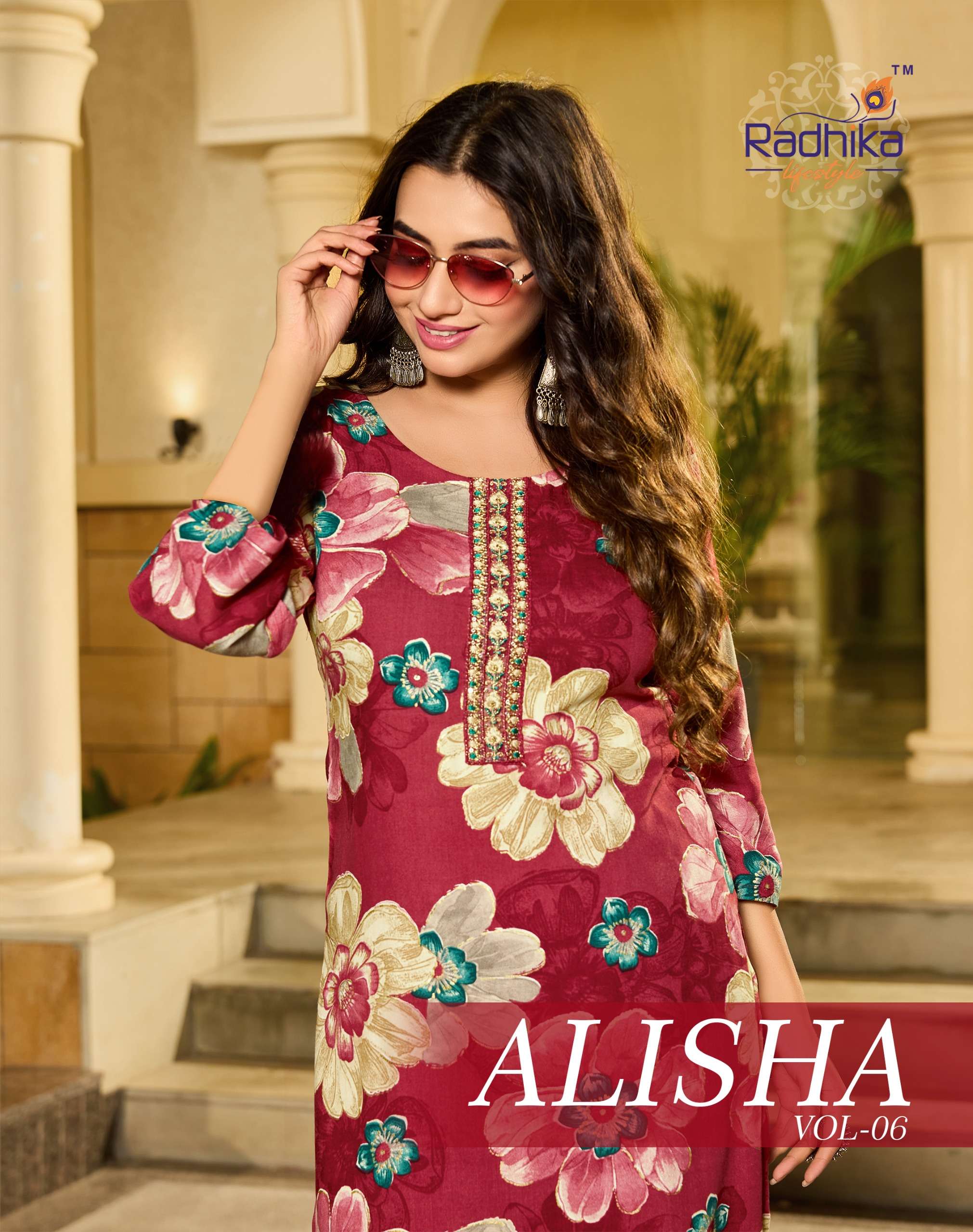 RADHIKA LIFESTYLE ALISHA VOL 6  LIVA APPROVED REYON PRINT ON...