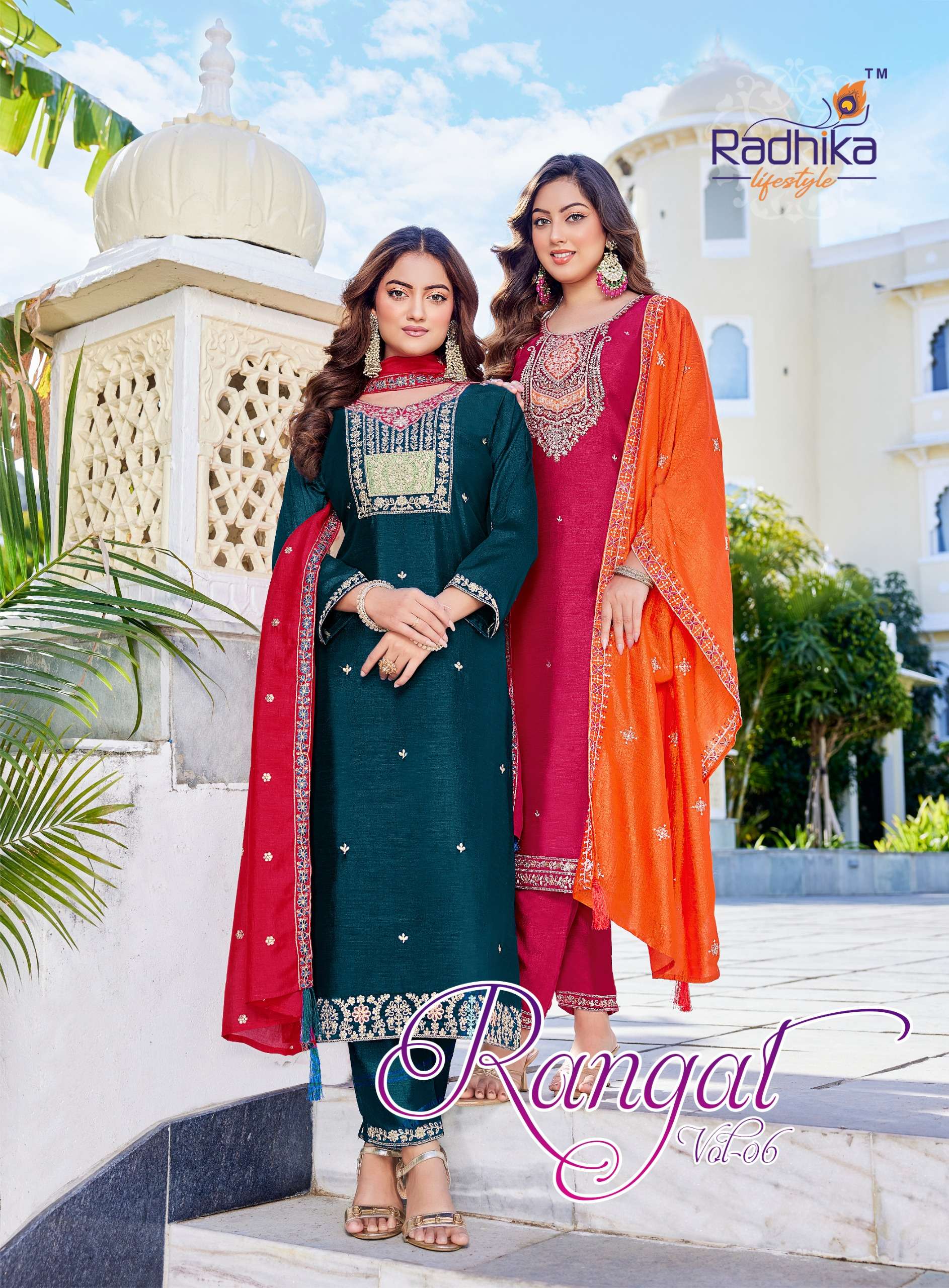 RADHIKA RANGAT VOL 6 SILK WITH EMBROIDERY WORK SALWAR SUIT F...