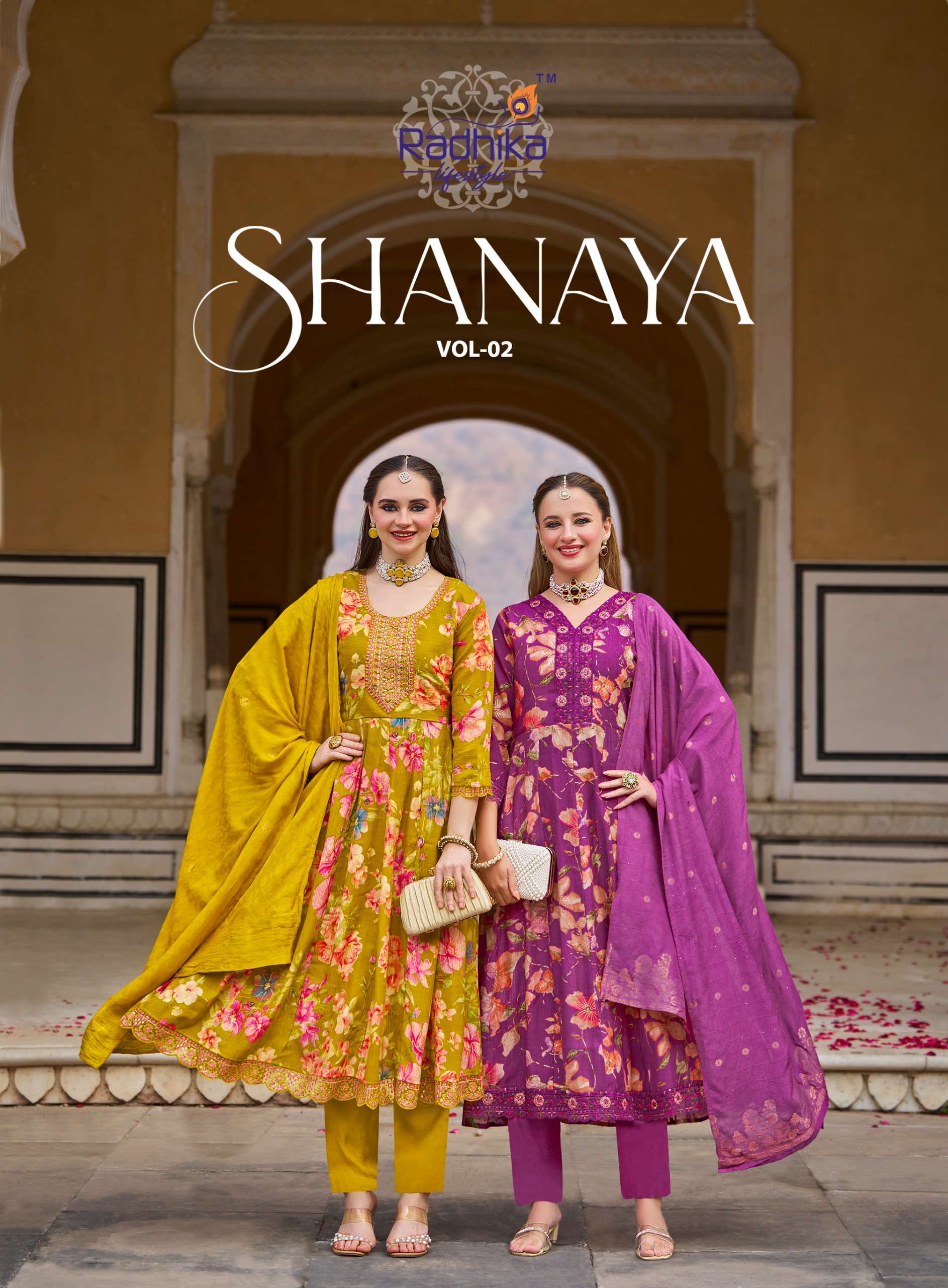 RADHIKA SHANAYA VOL 2 MILANO PRINT WITH WORK UMBRELLA KURTI ...