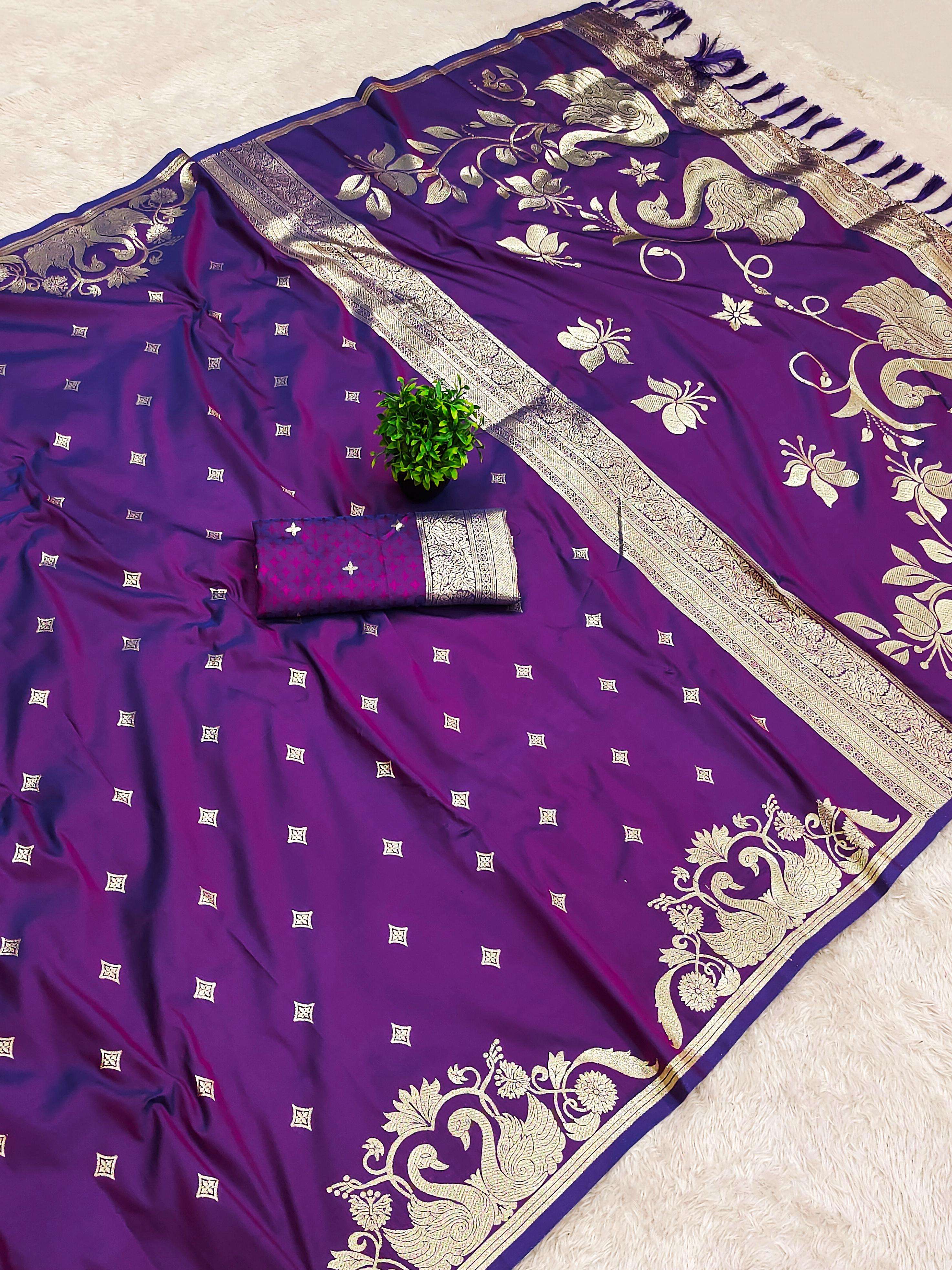 Rajlaxmi Paithani 2 Soft Banarasi silk fabric zari weaving s...