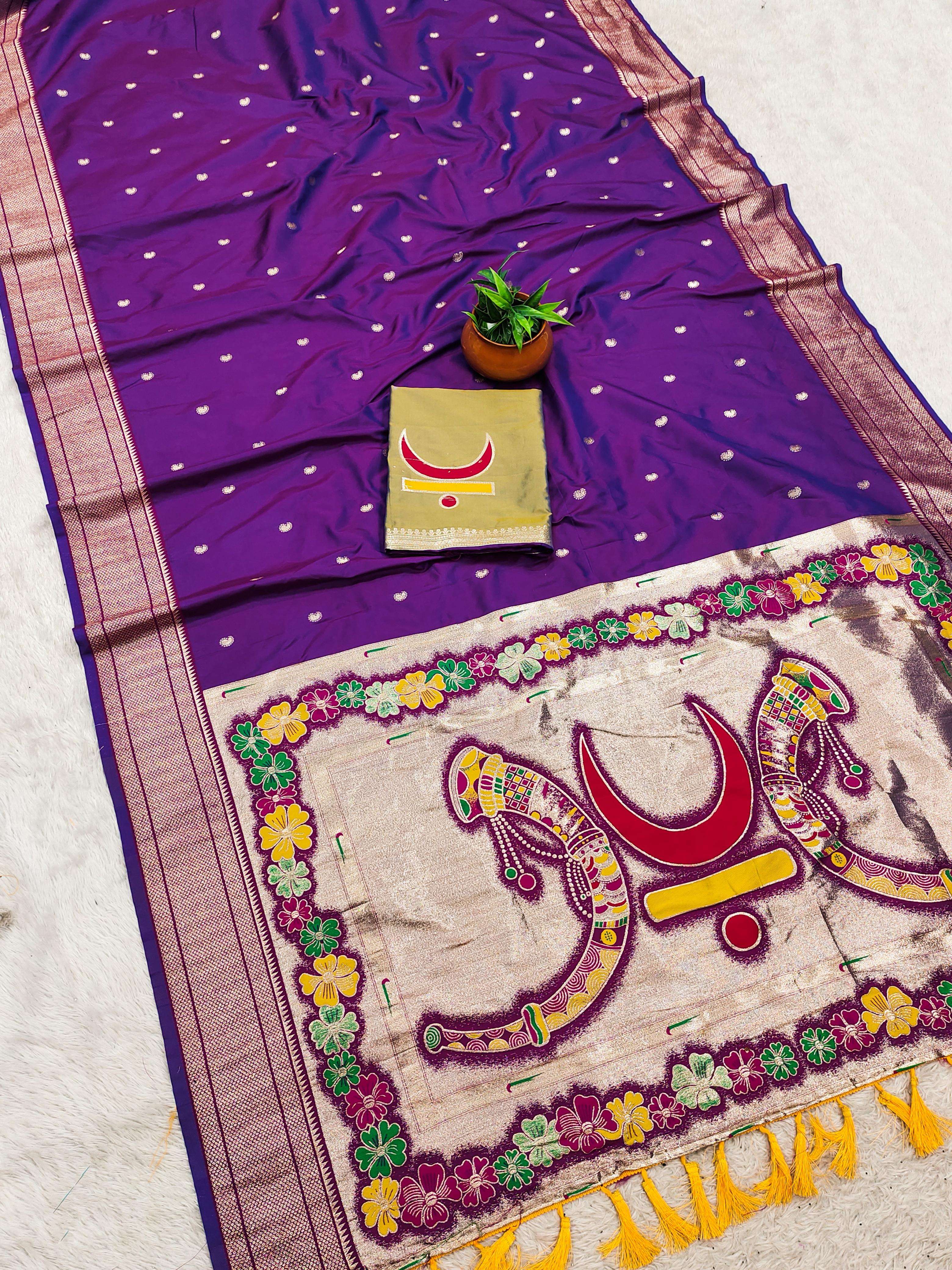 Rajmata Paithani draped in traditional and Soft Pethani silk...