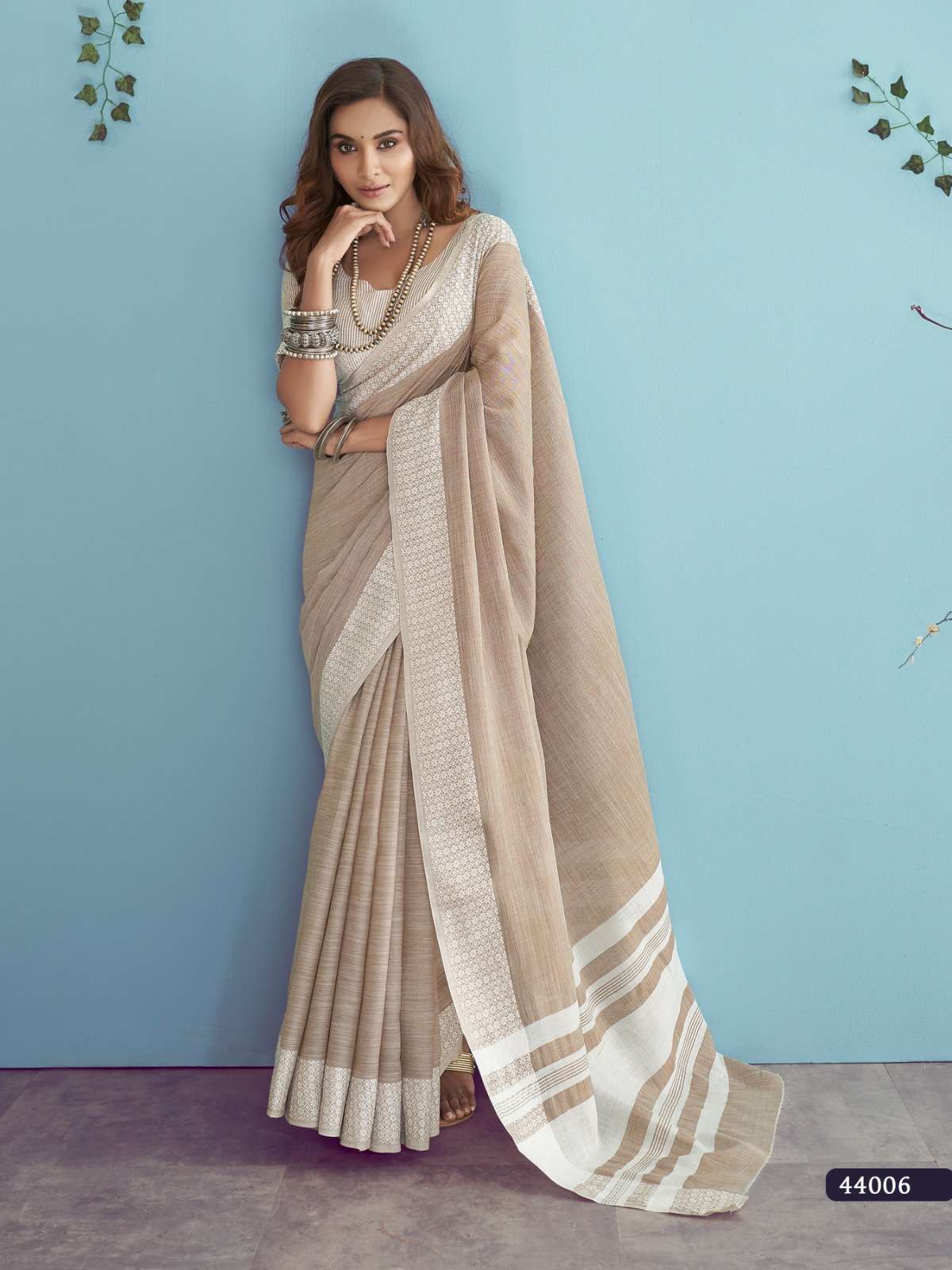 RajPath Fabric Aarzoo Soft Linen silk with Designer Chikanka...