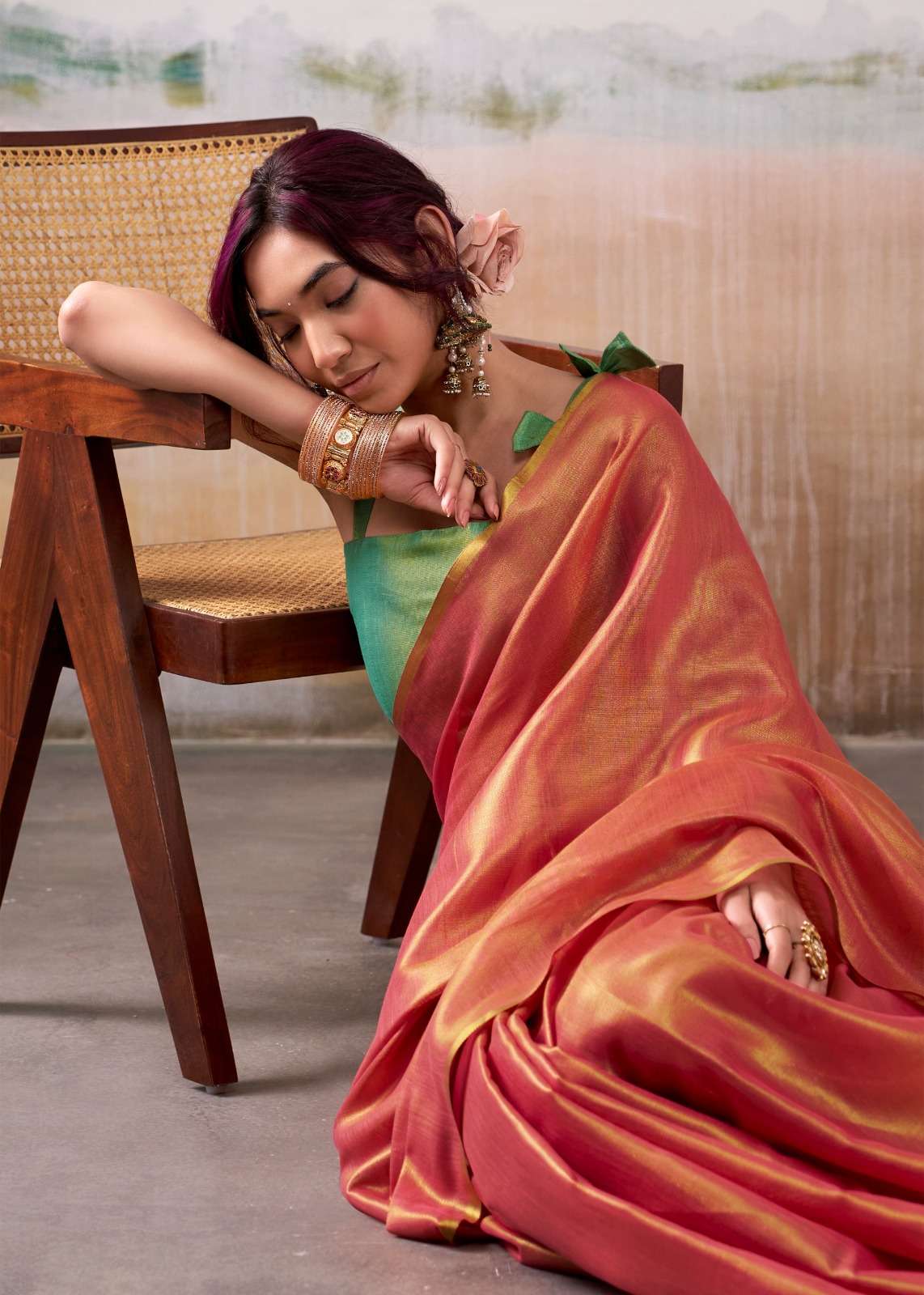 RAJPATH FABRICS ANVIKA TISSUES FABRIC PURE HANDLOOM TISSUE G...