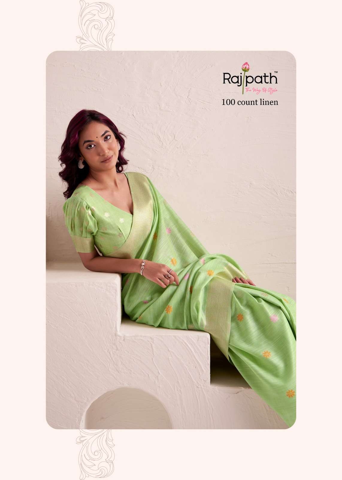 RAJPATH FABRICS DINAMIC SILK SOFTLINEN WITH BEAUTIFUL BIG JE...