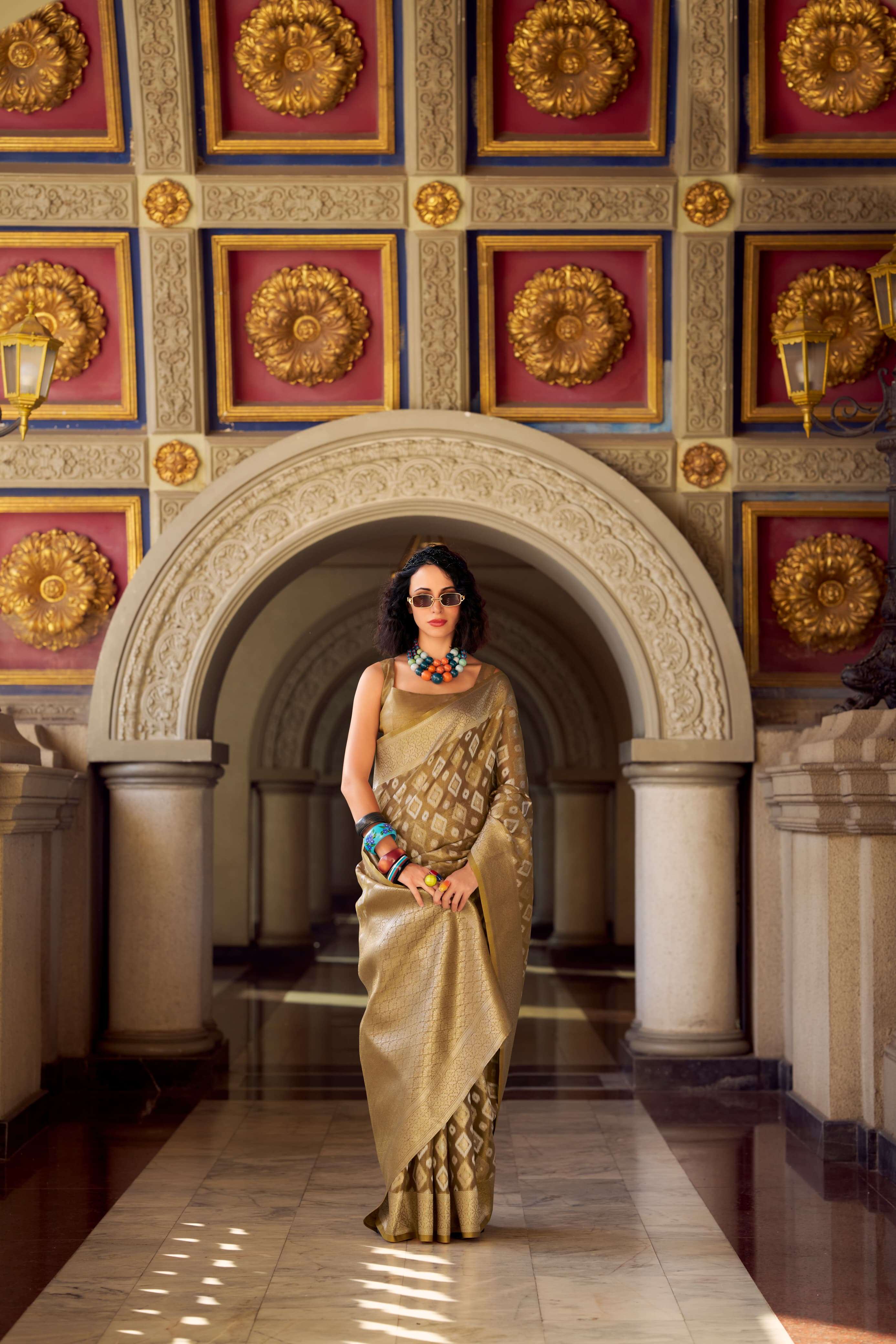  RajPath Fabrics goldmine tissue silk fabric where tradition...