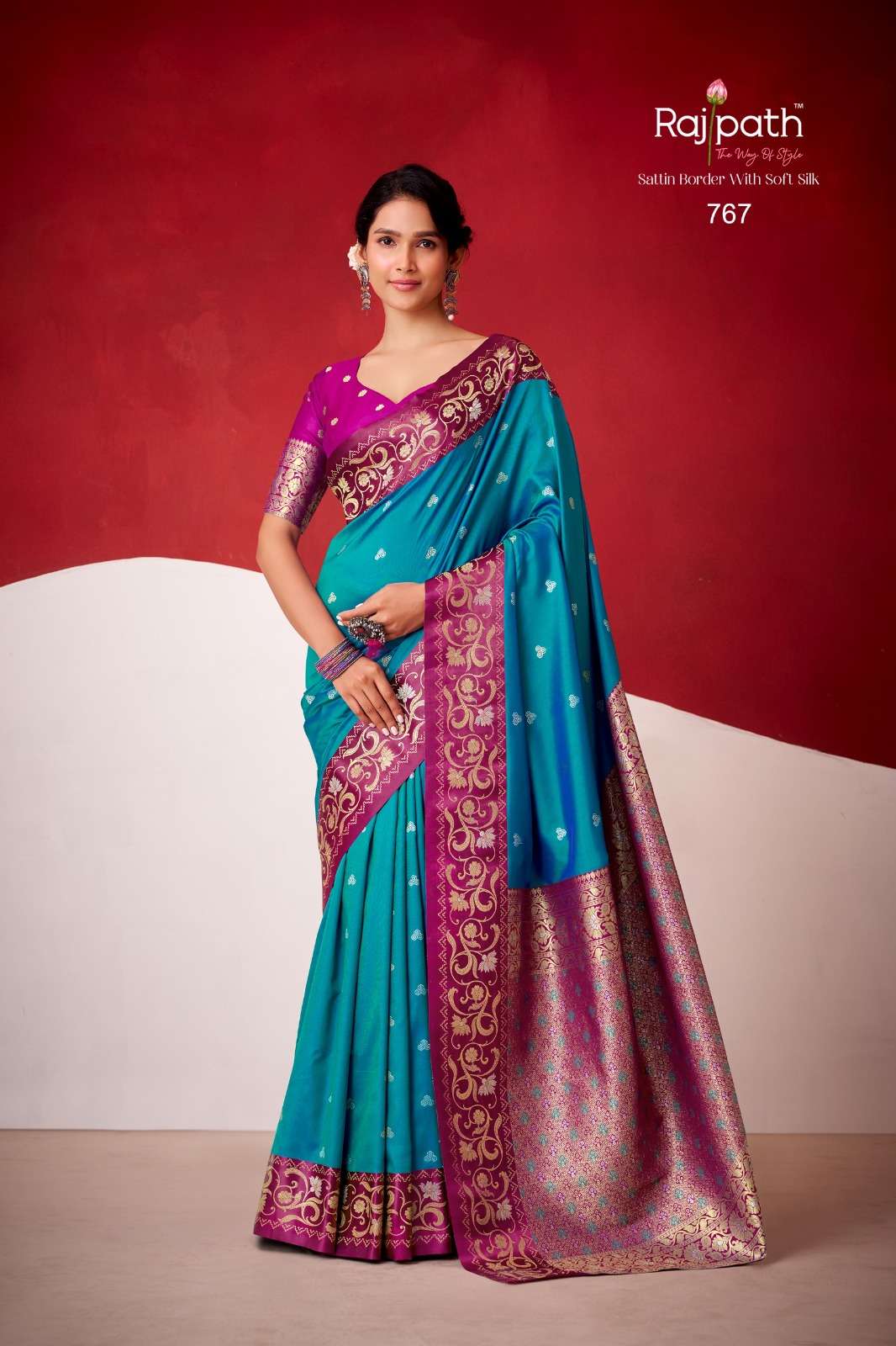RAJPATH FABRICS SINDHU GHAT SOFT SATTIN SILK FABRIC PARTY WE...