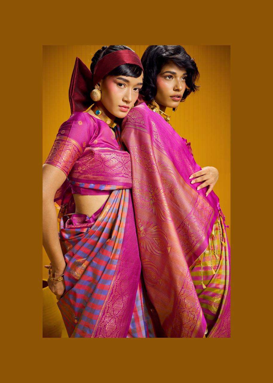 Rajtex Rubab 001 TO 006 Pure Silk fabric Tone To Cheks Handl...
