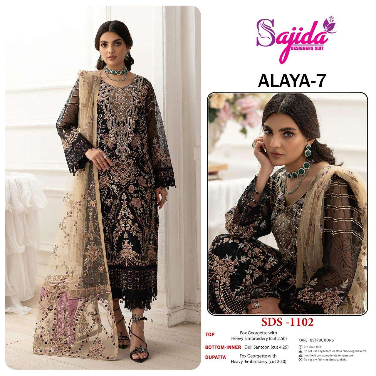 SAJIDA DESIGNER SUITS ANAYA VOL 7 D 1102 INDIA PAKISTANI SET...