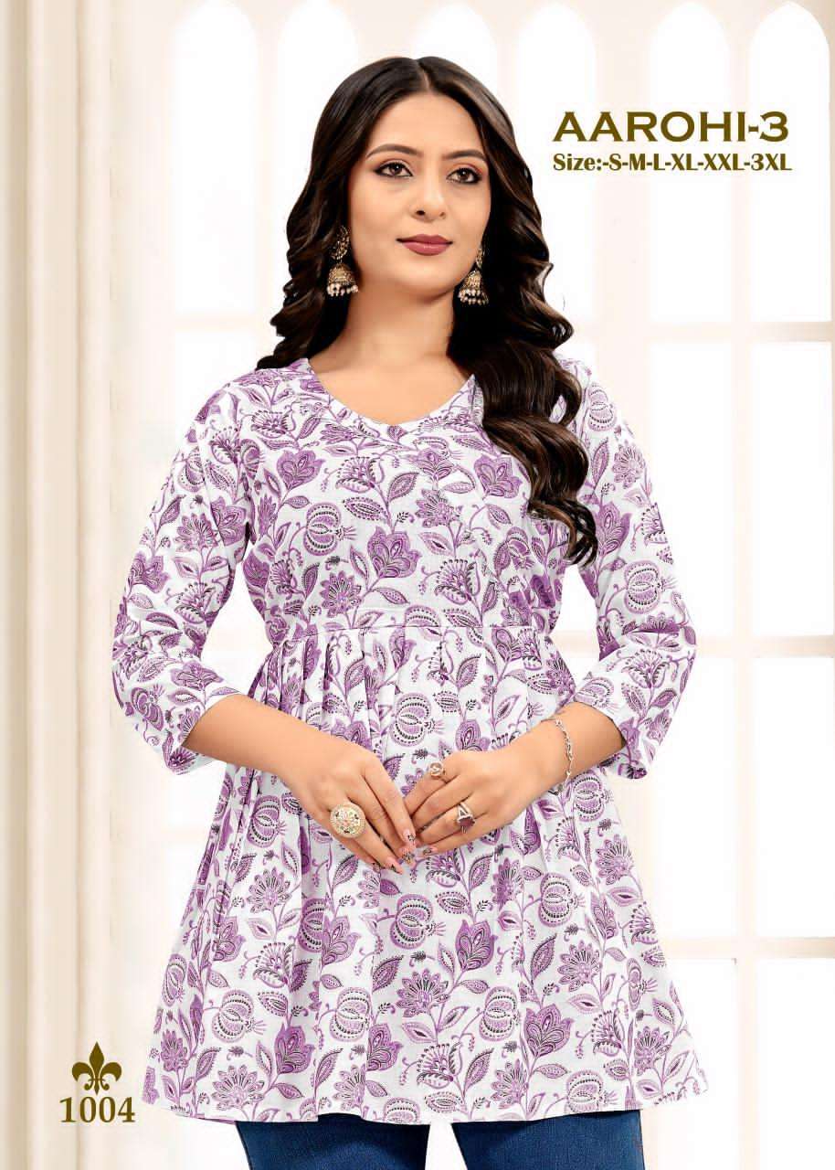 SANGEET AAROHI VOL 3 RAYON PRINT SHORT TUNIC TOP COLLECTION ...