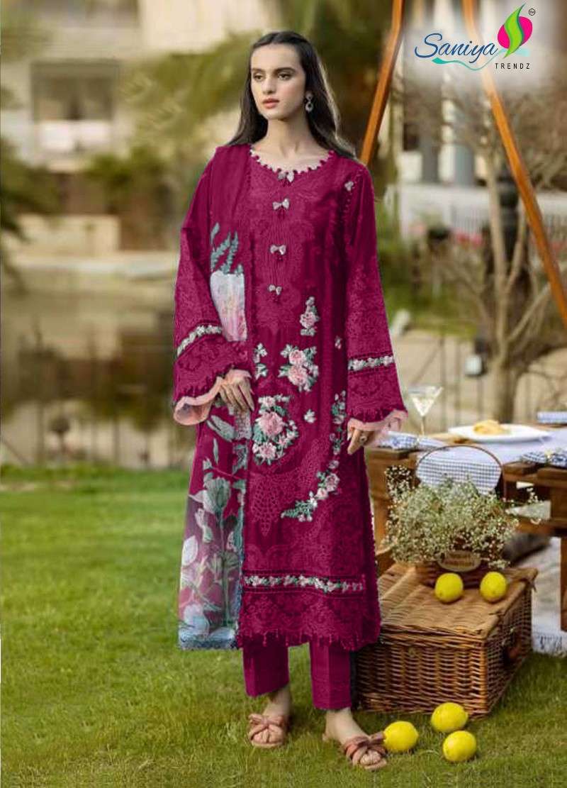 SANIYA TRENDZ 7169 COTTON WITH CHIKANKARI WORK PAKISTANI SAM...