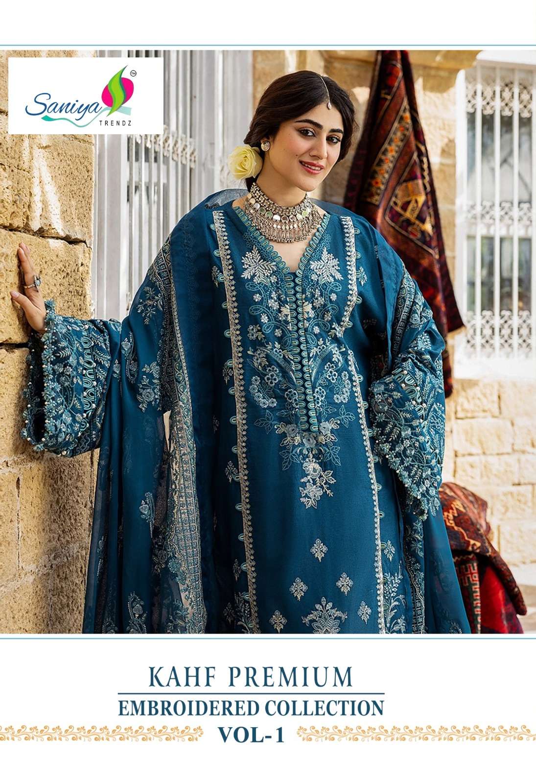 SANIYA TRENDZ KAHF PREMIUM VOL 1 1001 TO 1003 COTTON WITH CH...
