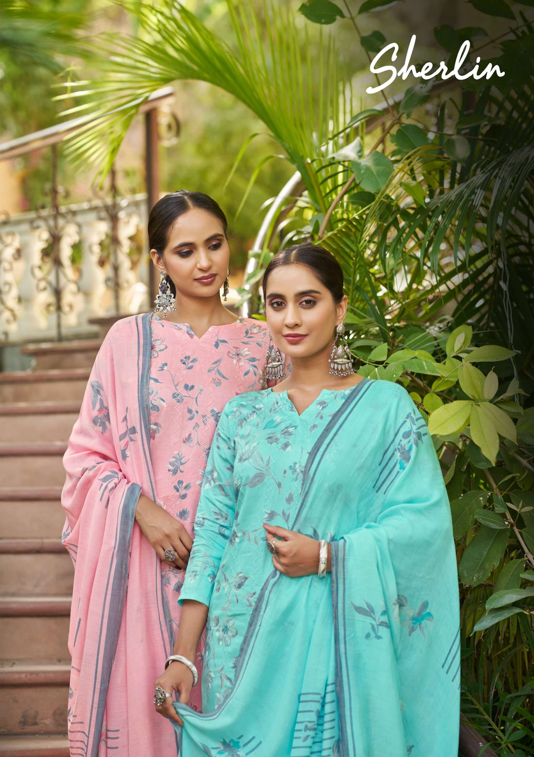 SARGAM SHERLIN SUMMER COLLETION OF SUITS JAM PRINT WITH EMBR...