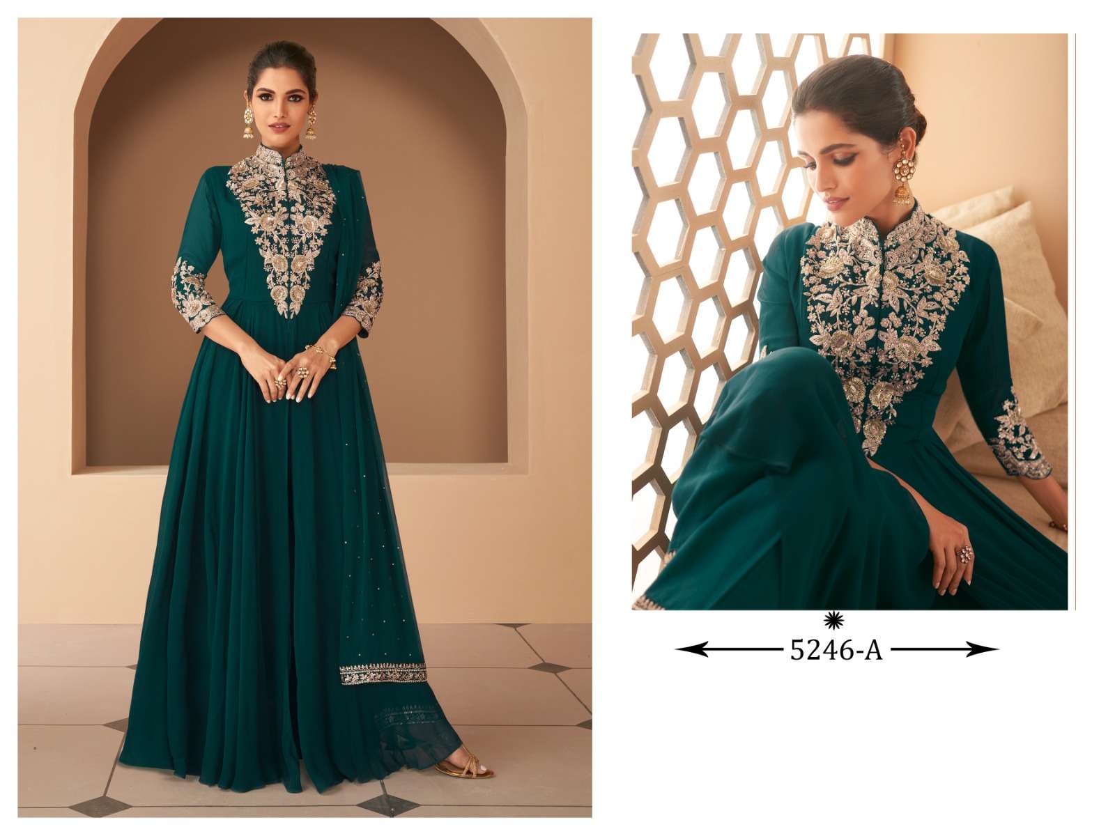 SAYURI BEGUM MASTER SERIES 5246 GEORGETTE FABRIC NECH HEAVY ...