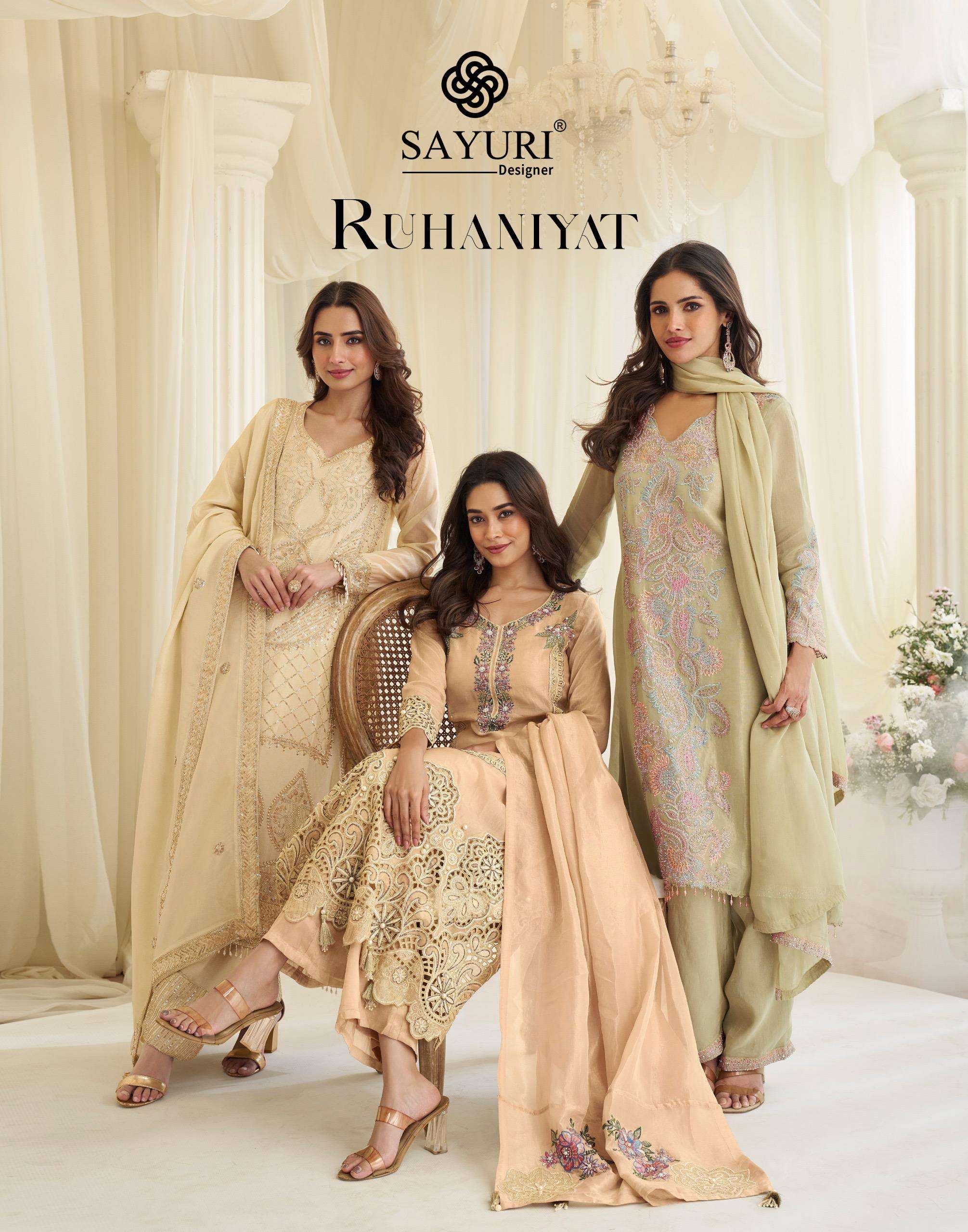 SAYURI DESIGNER RUHANIYAT PAKISTANI STYLE TOP WITH BEADS EMB...
