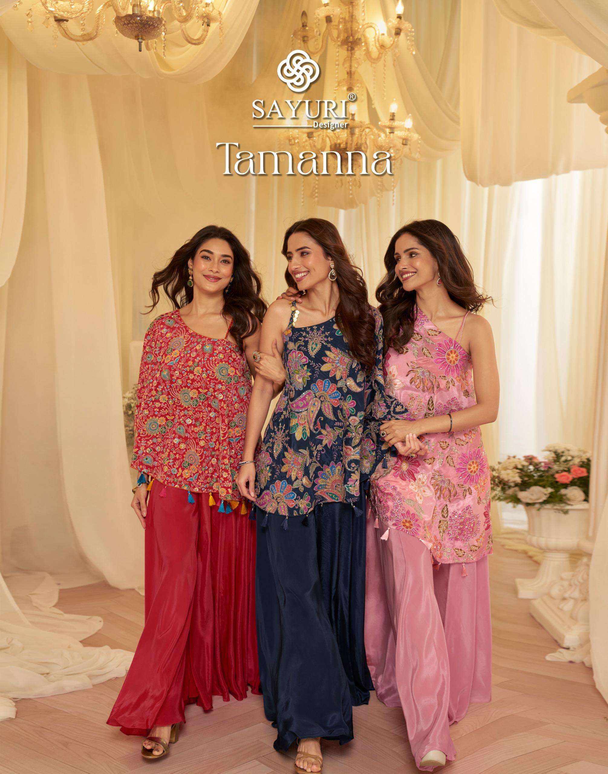 SAYURI DESIGNER TAMANNA LATEST TRENDY STYLIST CREP FRONT AND...