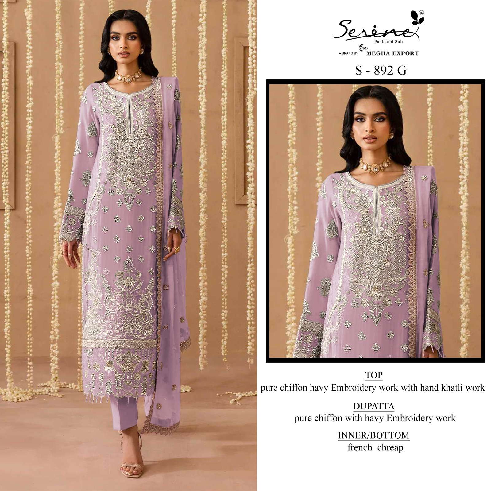 SERINE S 892 HEAVY EMBROIDERED WORK PAKISTANI MODAL WEDDING ...