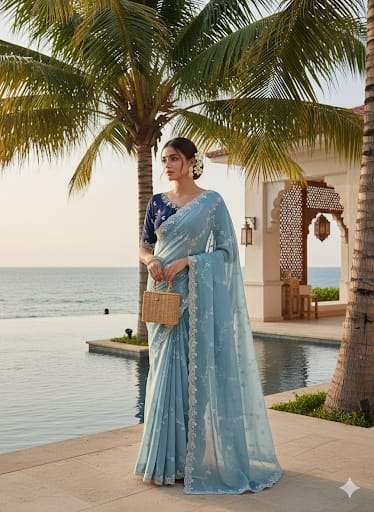 Shimmer sarees new premium looking sarees for parties and we...
